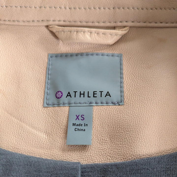 Athleta Salt Flat Leather Moto Jacket Size XS