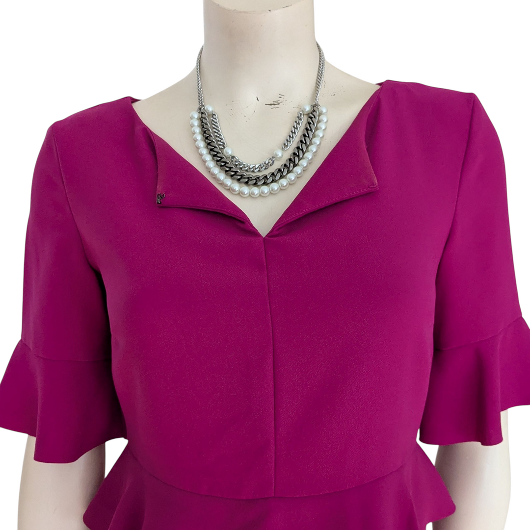 banana republic peplum dress banana republic navy eyelet peplum dress, clare vivier leopard calf hair clutch bows & sequins