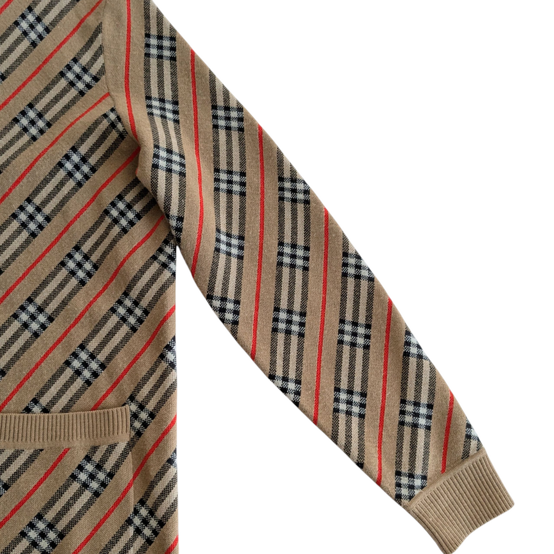 Burberry Long Plaid Cardigan Size Medium