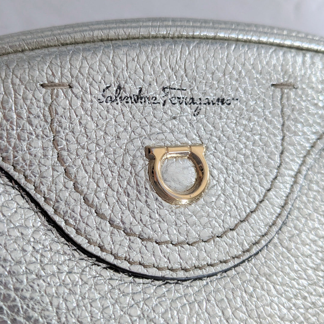 Salvatore Ferragamo Ganini Silver Crossbody Bag
