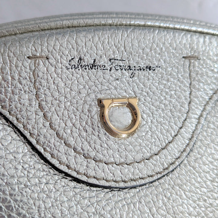 Salvatore Ferragamo Ganini Silver Crossbody Bag