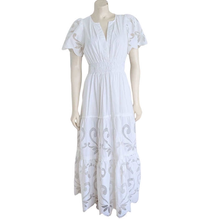 By Anthropologie White Somerset Dress Size Small