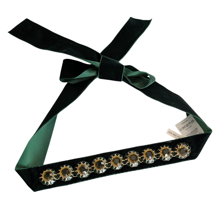 Urban Outfitters Green Velvet Tie Belt