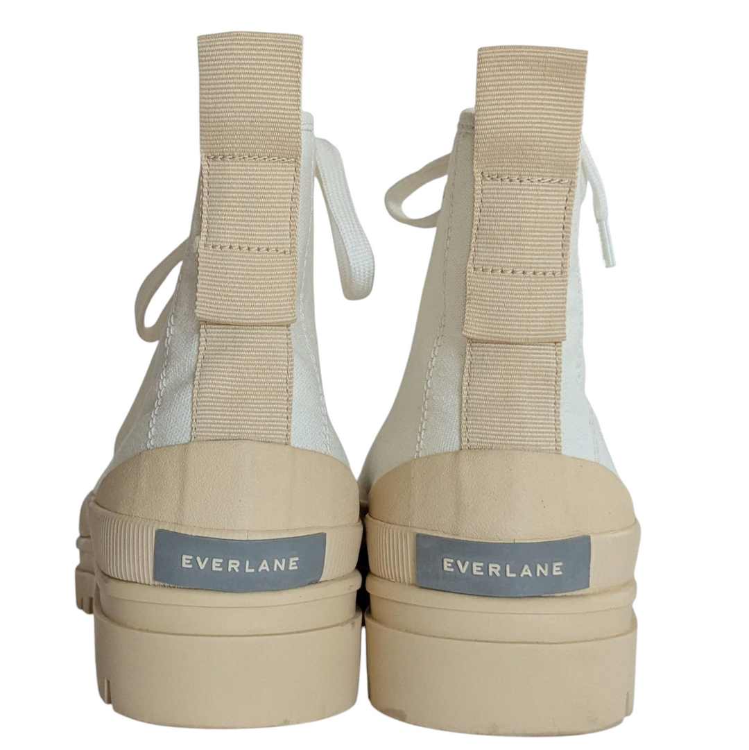 Everlane Cream Canvas Utility Boots Size 7