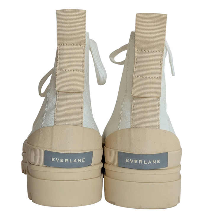 Everlane Cream Canvas Utility Boots Size 7
