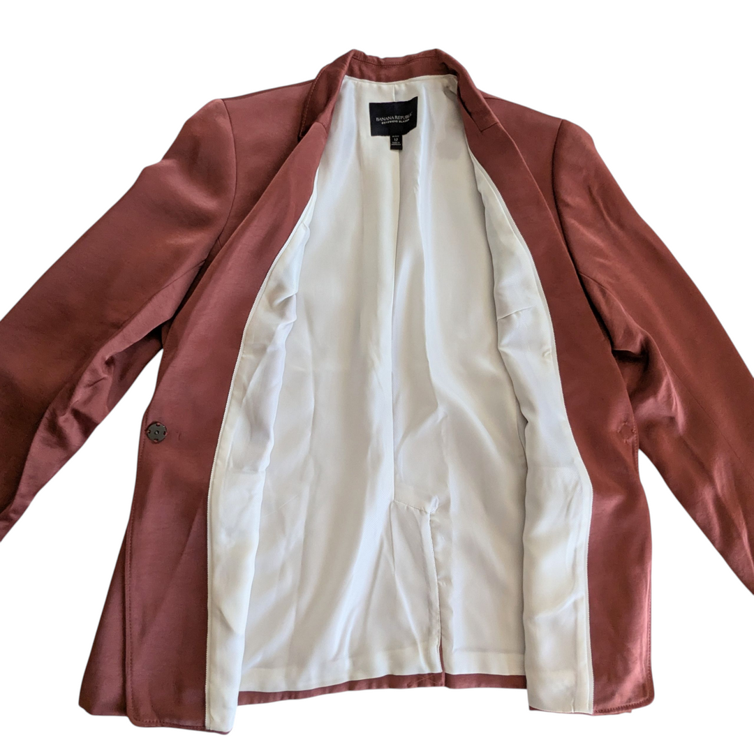 Banana Republic Long Lean Satin Blazer Size 12P