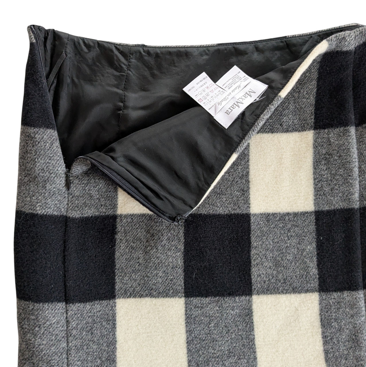 MaxMara Buffalo Plaid Wool Skirt Size 6