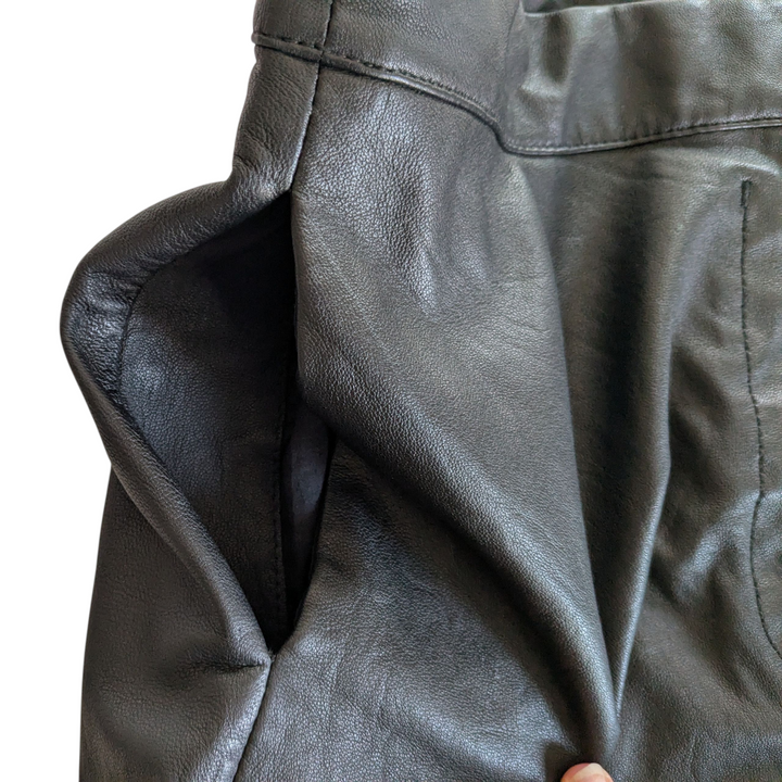 COS Cropped Pants in Black Leather Size 8