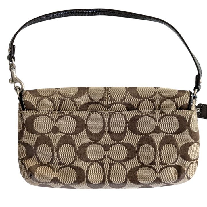 Coach Signature Logo Canvas Wristlet