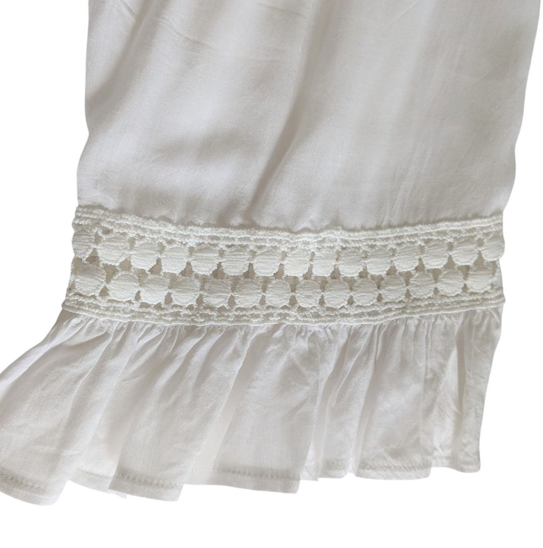 Sisters White Peasant Top Size Large
