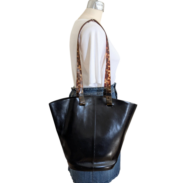 Furla Black Leather Tote Bag