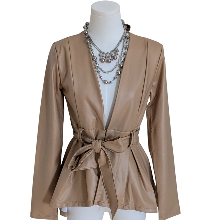 OMG Vegan Leather Blazer Size Small