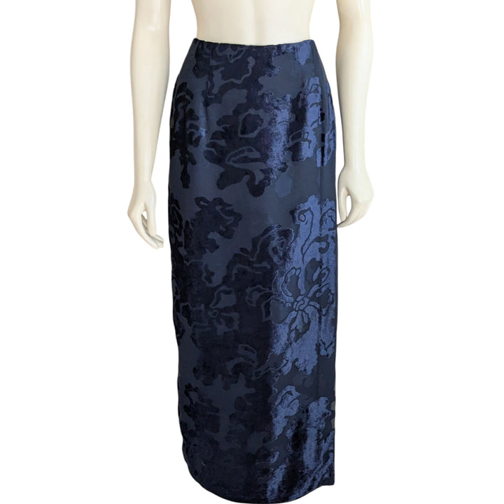 Rafaella Vintage Burn Out Velvet Maxi Skirt Size 8