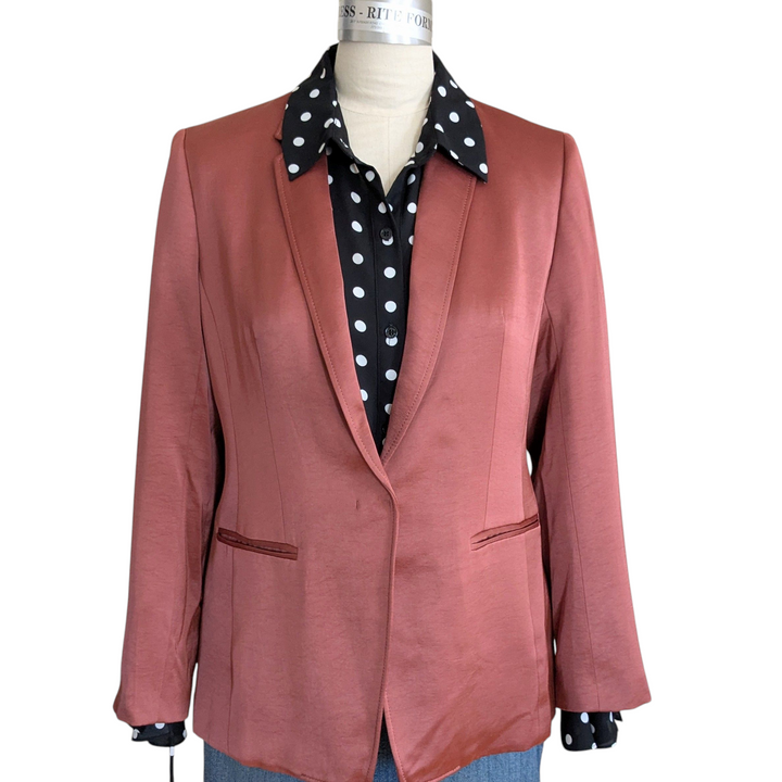 Banana Republic Long Lean Satin Blazer Size 12P