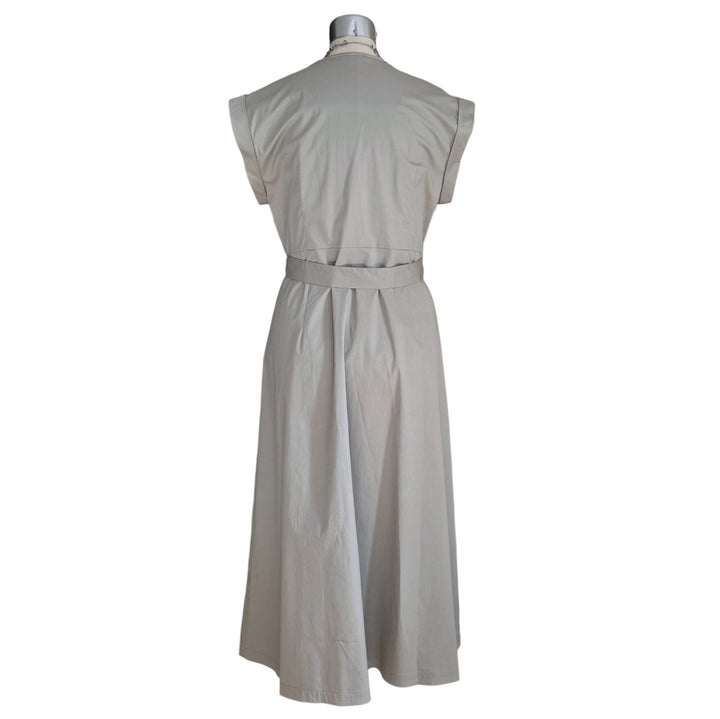 Peserico Cap Sleeve Stretch Cotton Midi Dress Size 48
