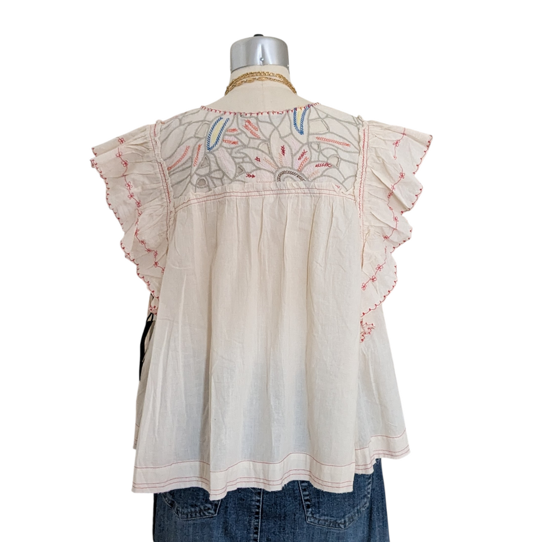 Black Tape Peasant Top Size XL NWT