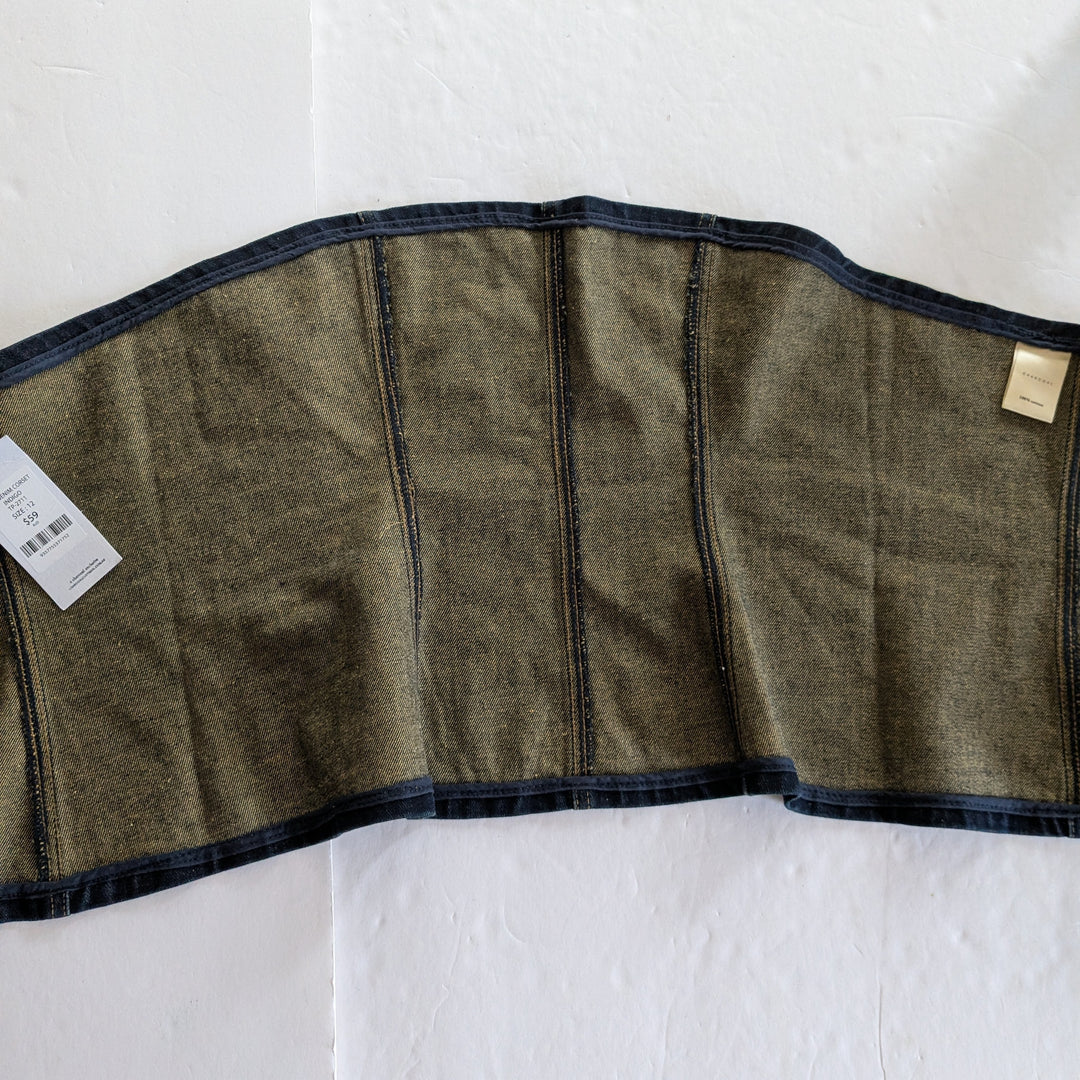 Charcoal Denim Corset Size Large NWT