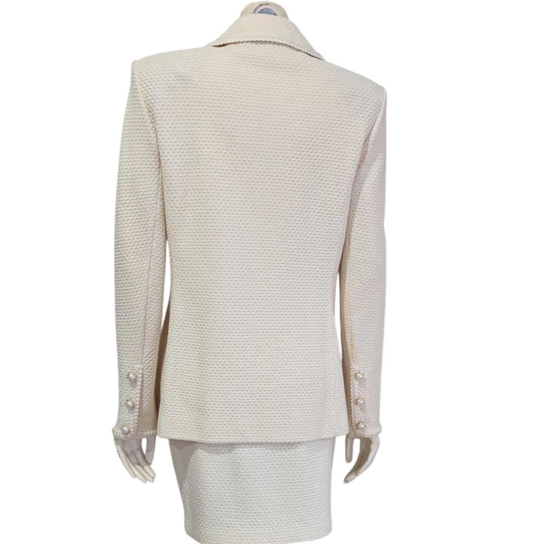 St John Cream Skirt Suit Size 6