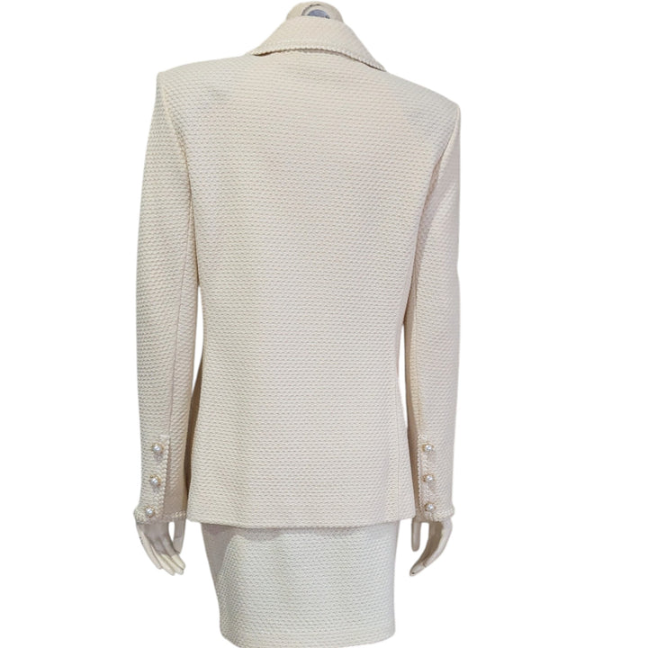 St John Cream Skirt Suit Size 6