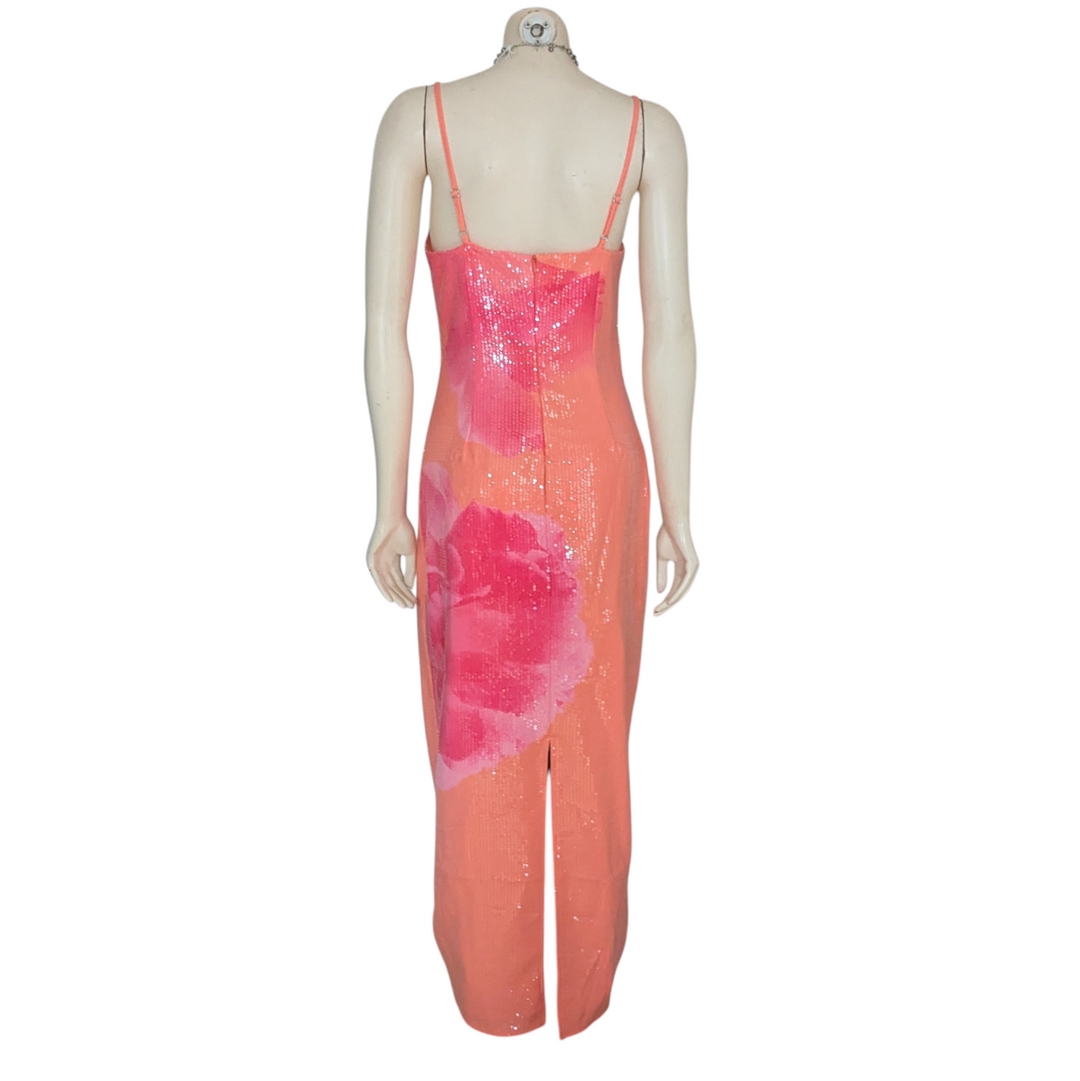 White Fox Telling Me Lies Sequin Maxi Dress Size Large NWT