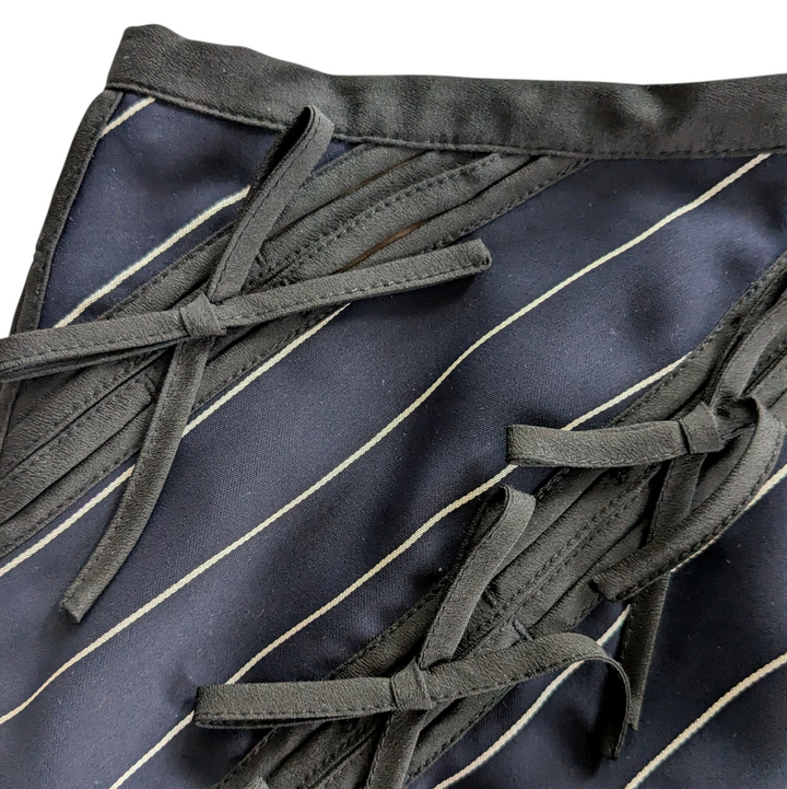 Self Portrait Pinstripe Ribbon Panel Skirt Size 2
