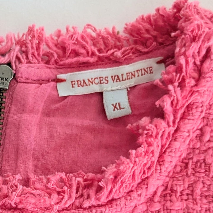 Frances Valentine Pink Tweed Top Size XL