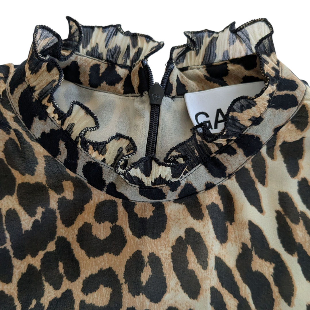 Ganni Animal Print Blouse Size 42
