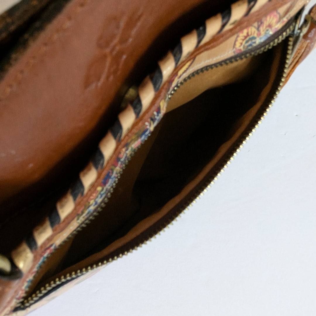 Patricia Nash Floral Embellished Leather Shoulder Bag