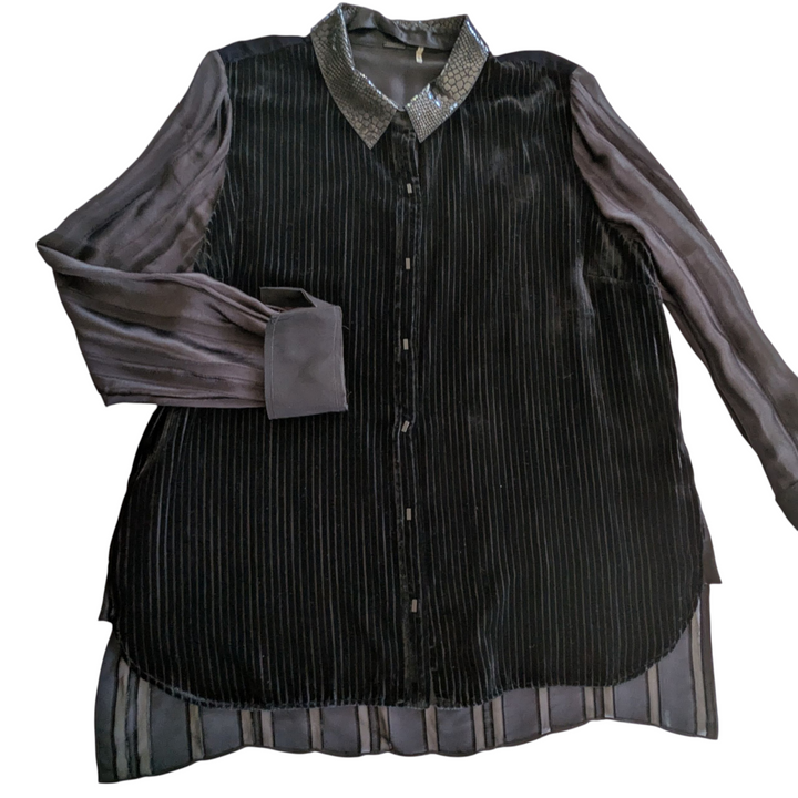 Elie Tahari Martha Burn Out Velvet Tunic Size XL