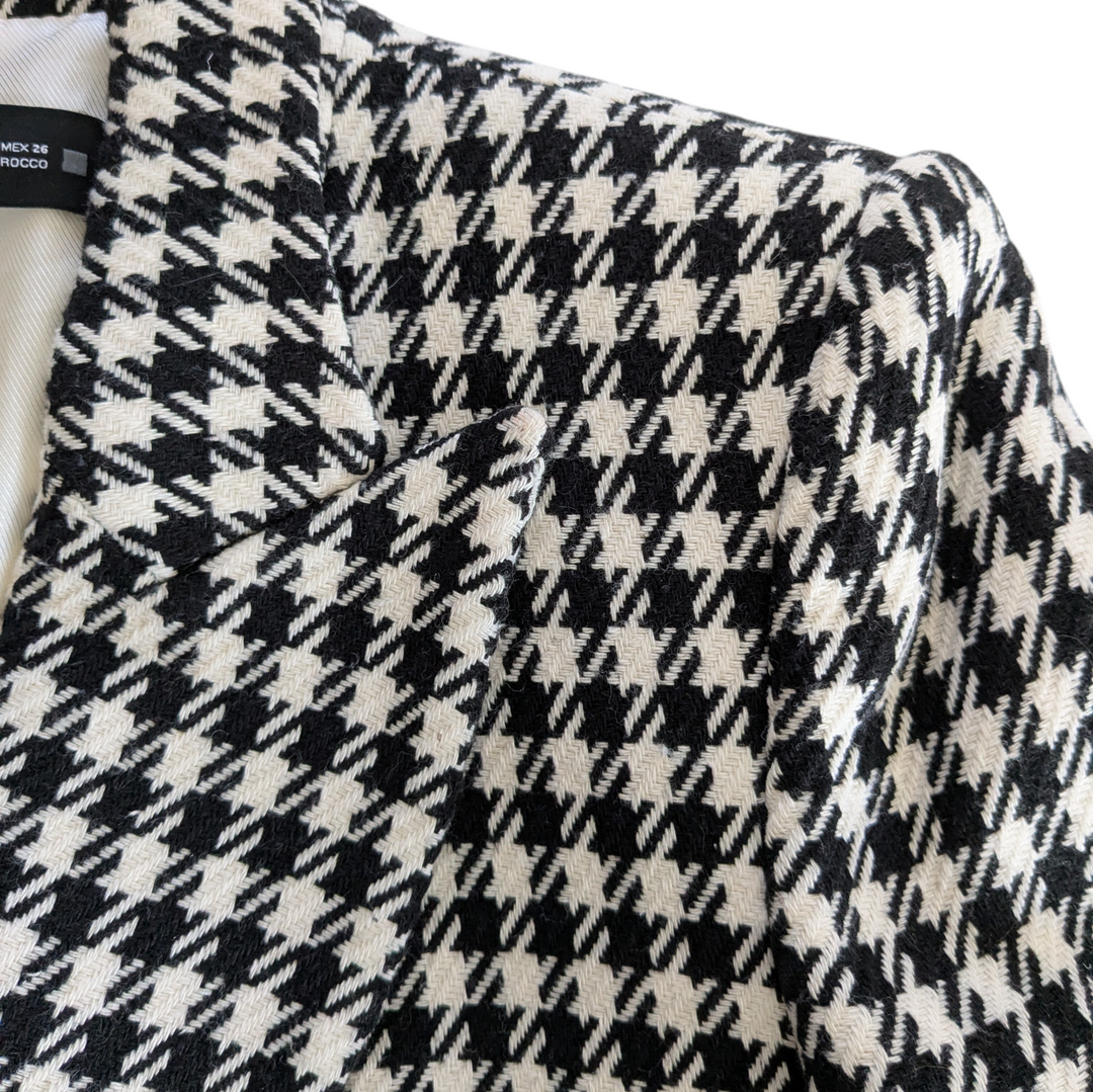 Zara Houndstooth Blazer Size Small