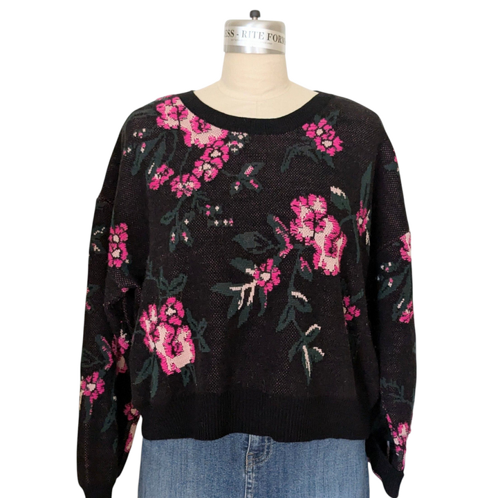 Anthropologie Maeve Floralinda Cropped Sweater Size XL