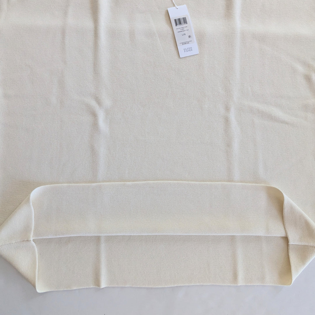 Eileen Fisher Cream Silk Top Size Large NWT