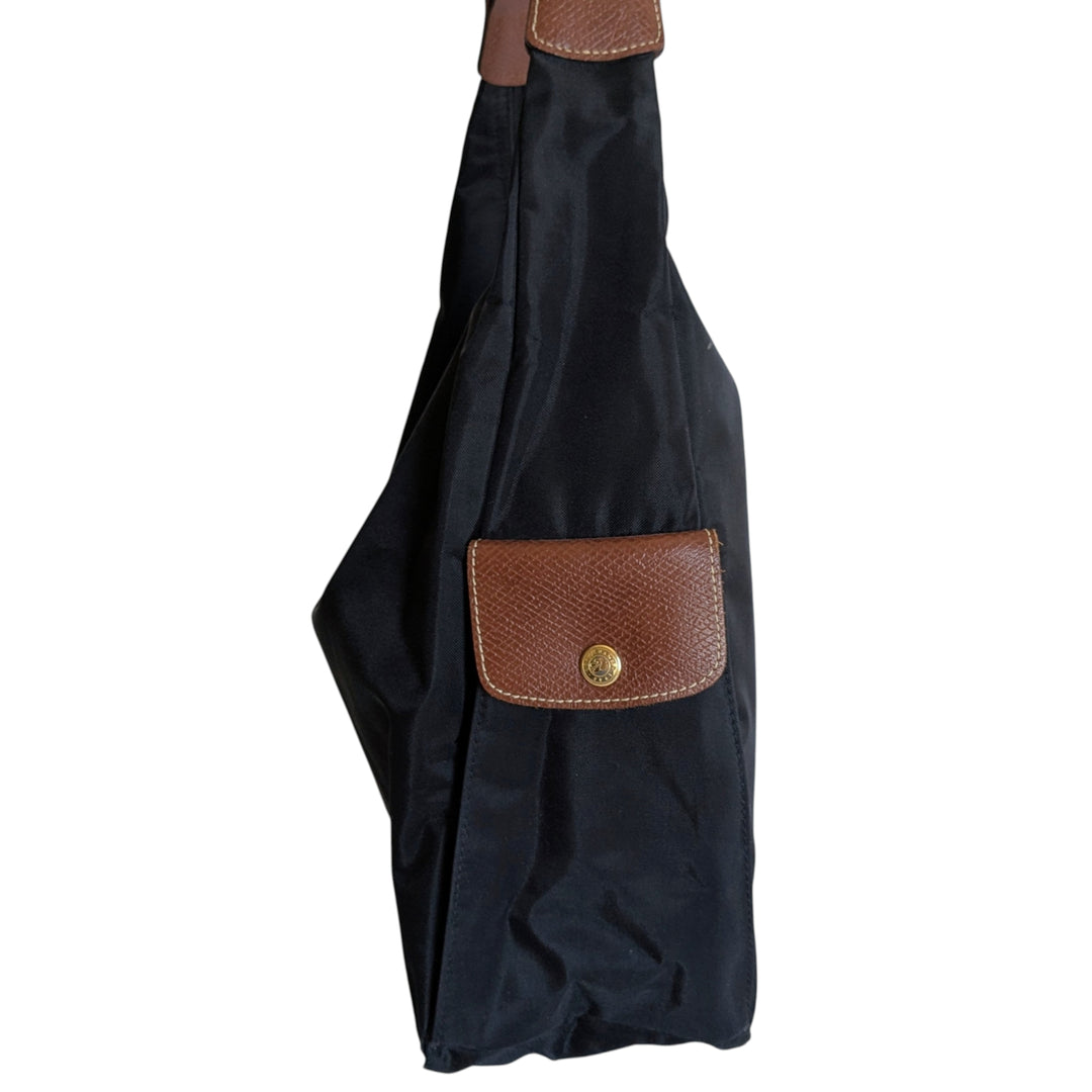 Longchamp Black Nylon Hobo Bag