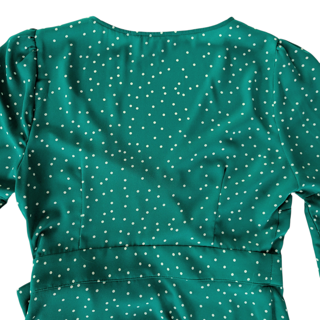 BB Dakota Polka Dot Wrap Top Size Medium NWT