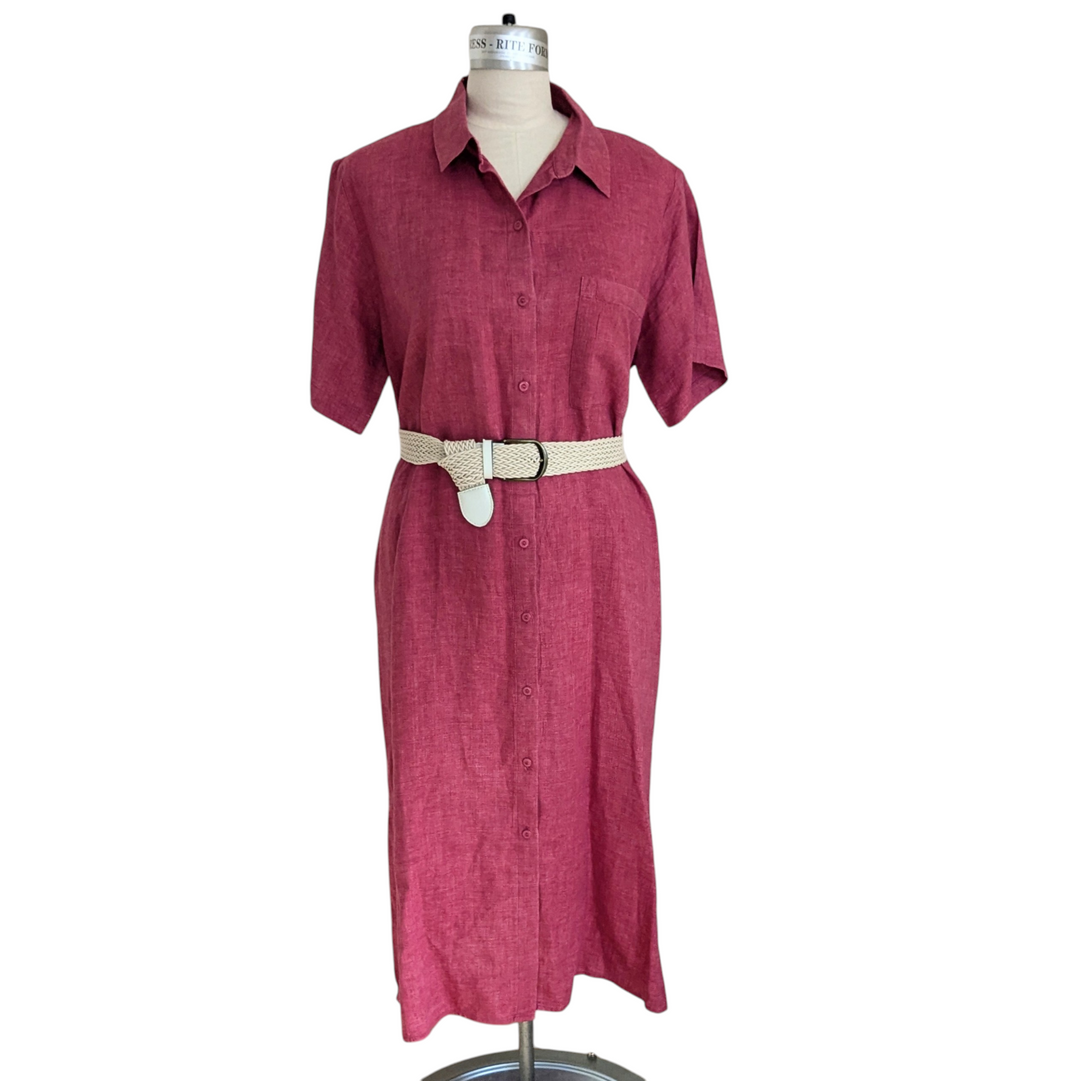 Eileen Fisher Linen Shirt Dress Size Large