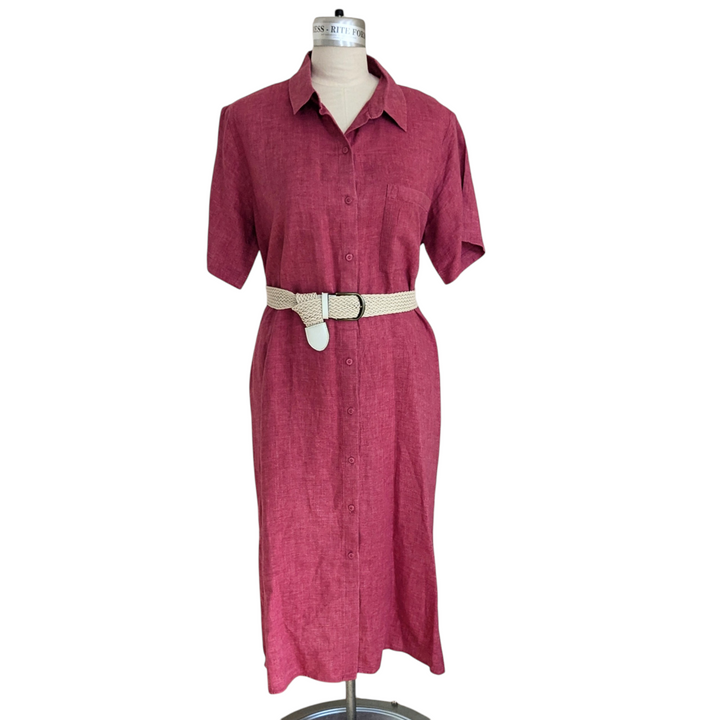 Eileen Fisher Linen Shirt Dress Size Large