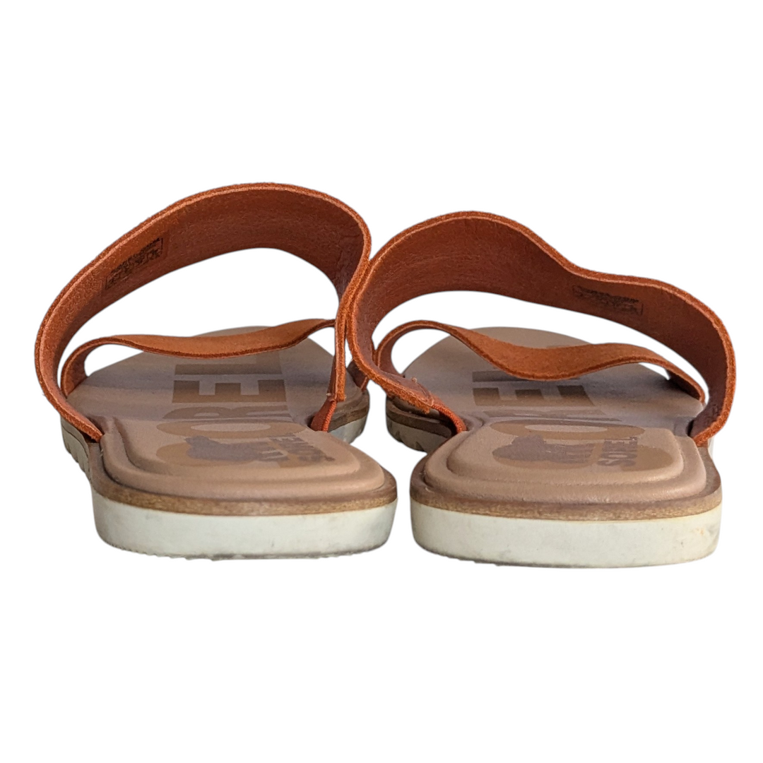 Sorel Ella II Orange Suede Slides Size 8
