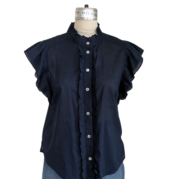 Veronica Beard Navy Blouse Size Large