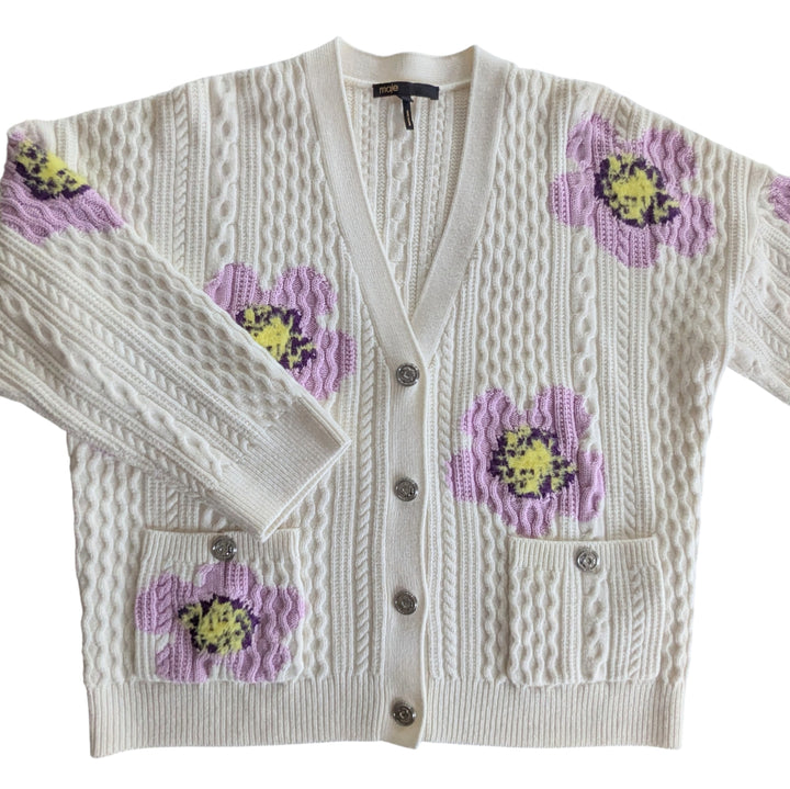Maje Moflow Floral Cardigan Size Medium