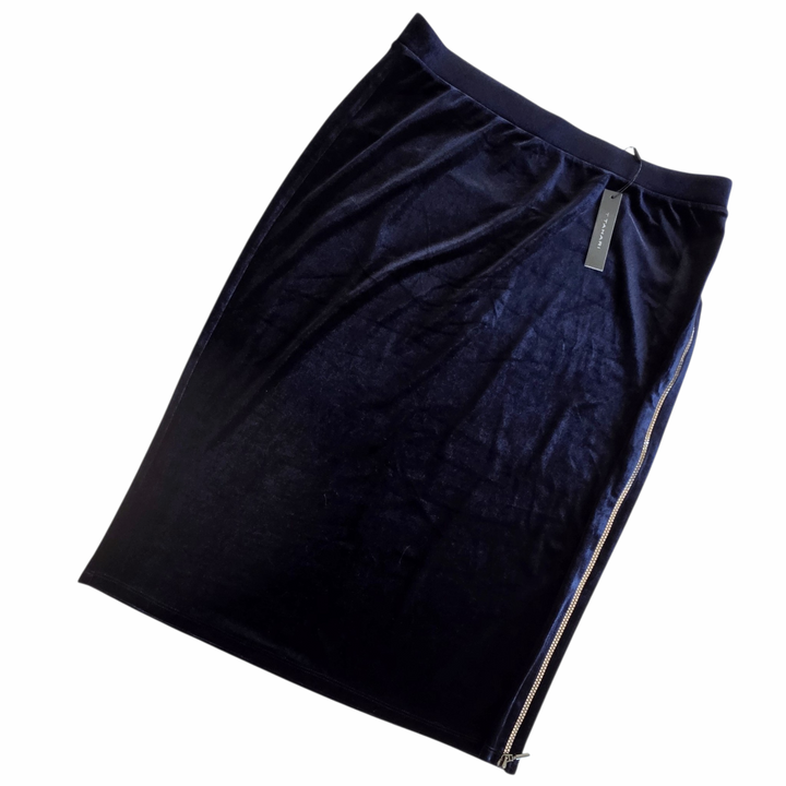 T Tahari Navy Velvet Midi Dress Size XL