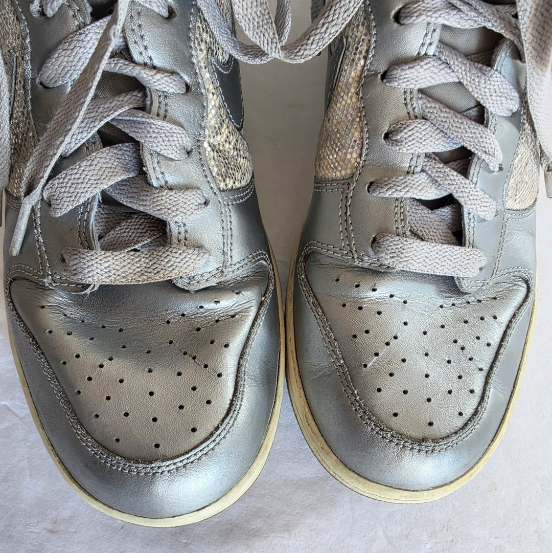 Nike High Dunk Metallic Glitter Sneakers Size 40.5