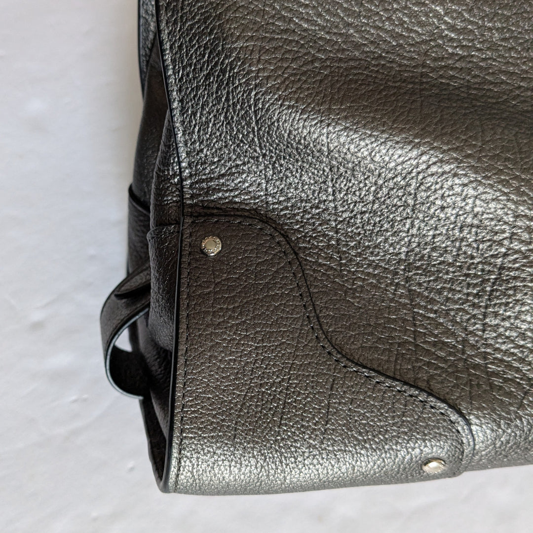 Coach Mercer Silver Leather Convertible Satchel 59987