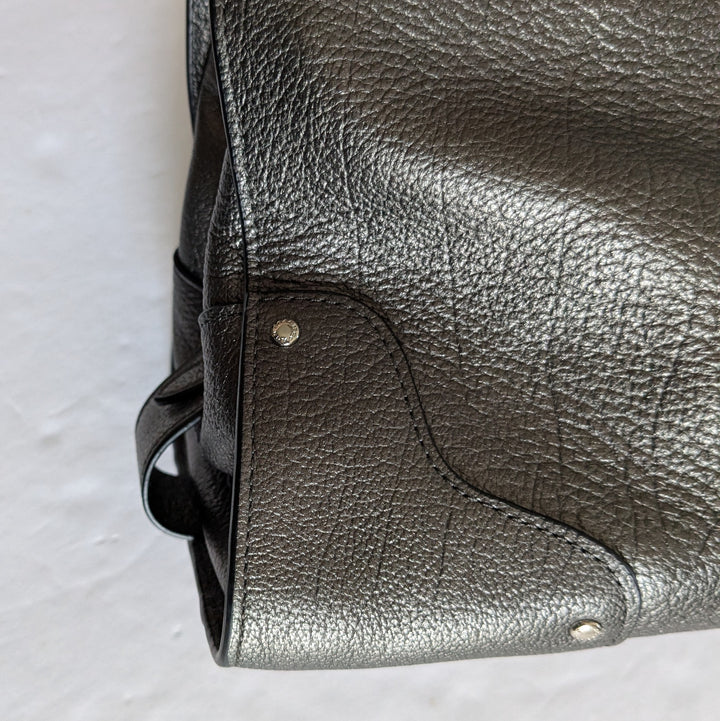 Coach Mercer Silver Leather Convertible Satchel 59987