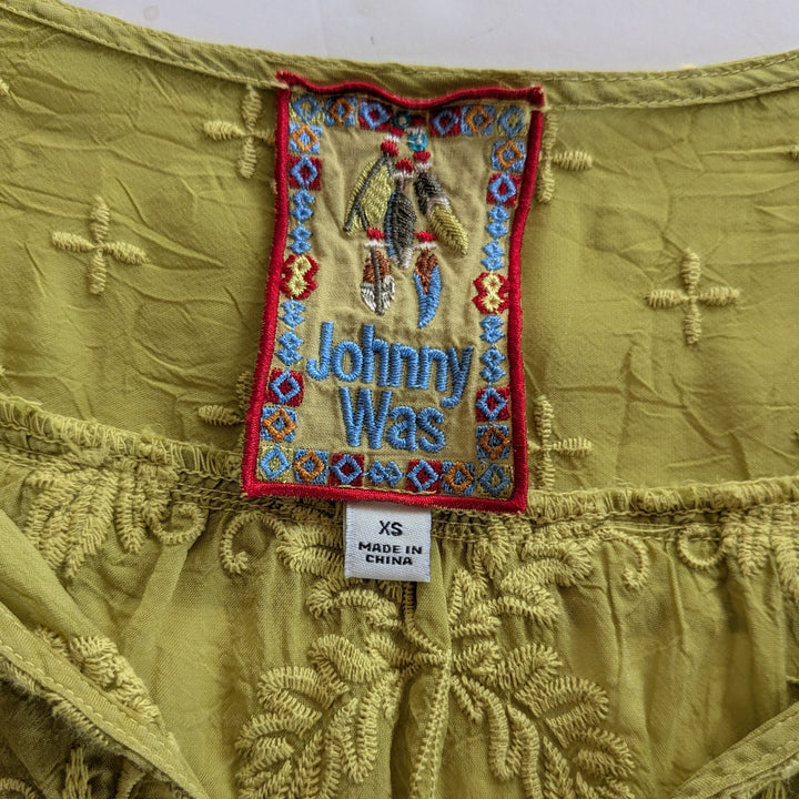 Johnny Was Chartreuse Green Top Size XS