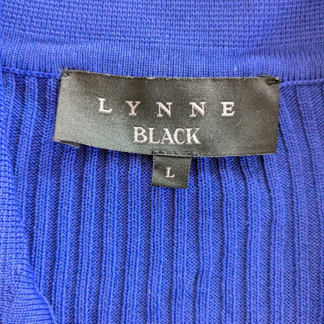 Lynne Black Ribbed Knit Dress Size Large