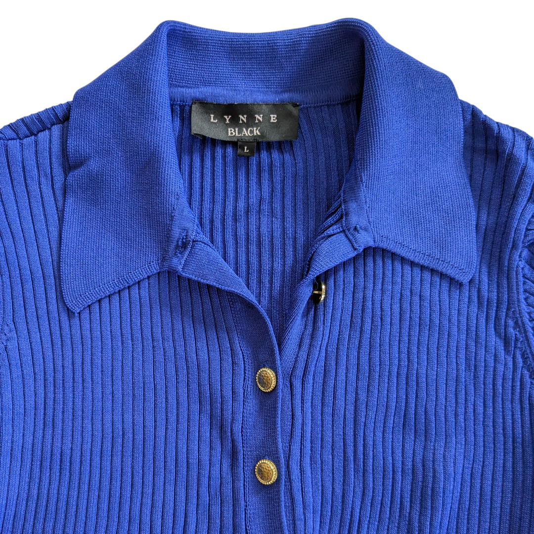 Lynne Black Ribbed Knit Dress Size Large