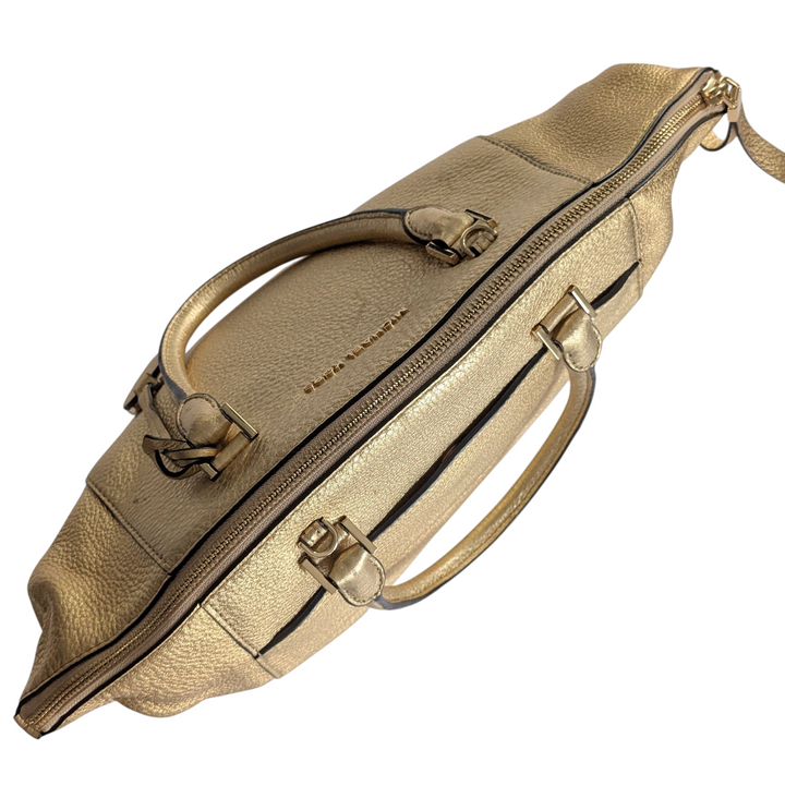 Michael Kors Riley Gold Leather Satchel