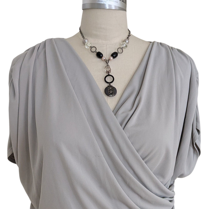 St John Couture Ruched Knit Top Size 16