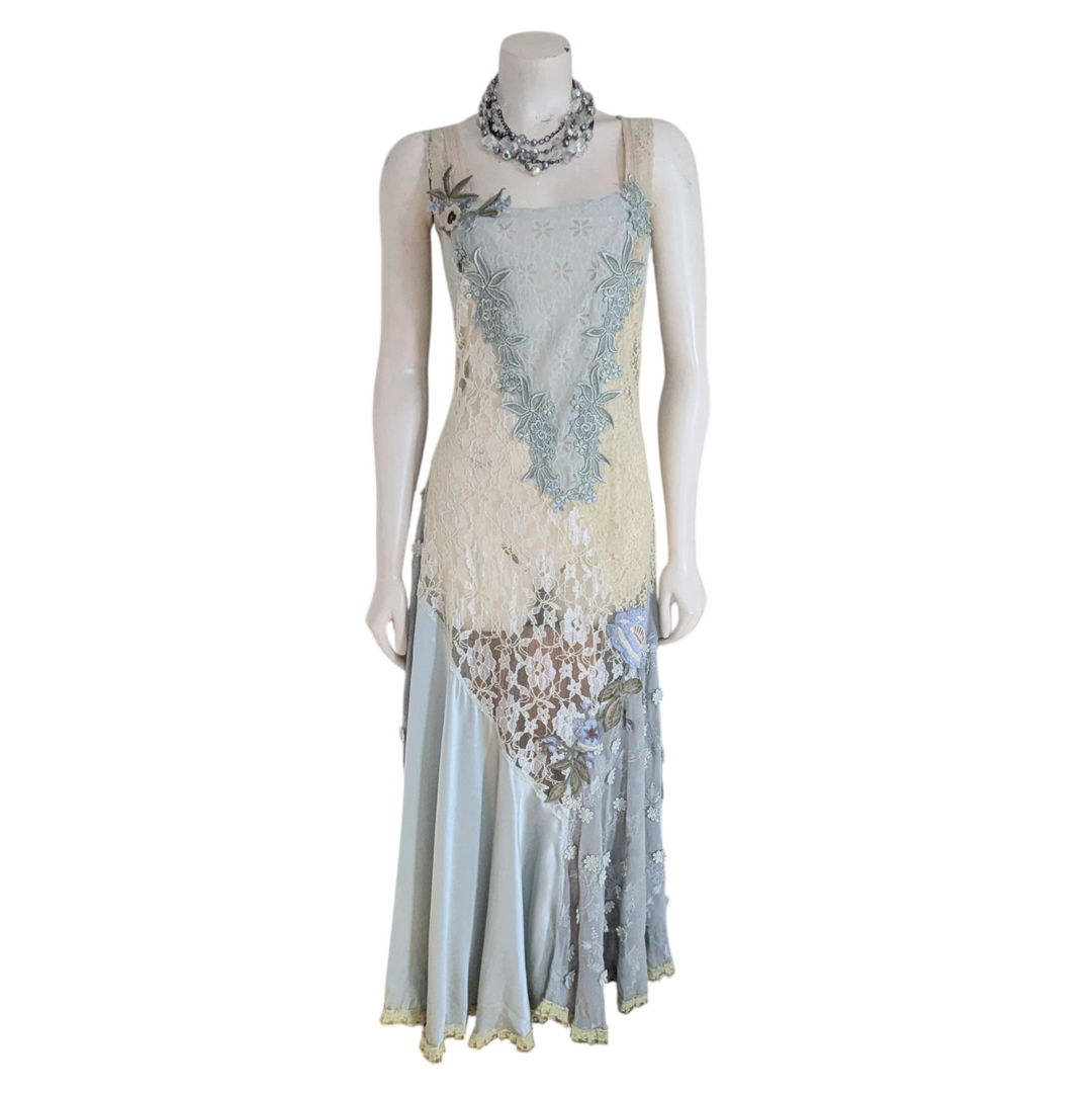 Anthropologie Vintage Odille Lace and Silk Maxi Dress Size 10 – C&J Collections Chicago