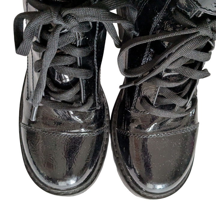 DKNY Patent Leather Moto Boots Size 6.5